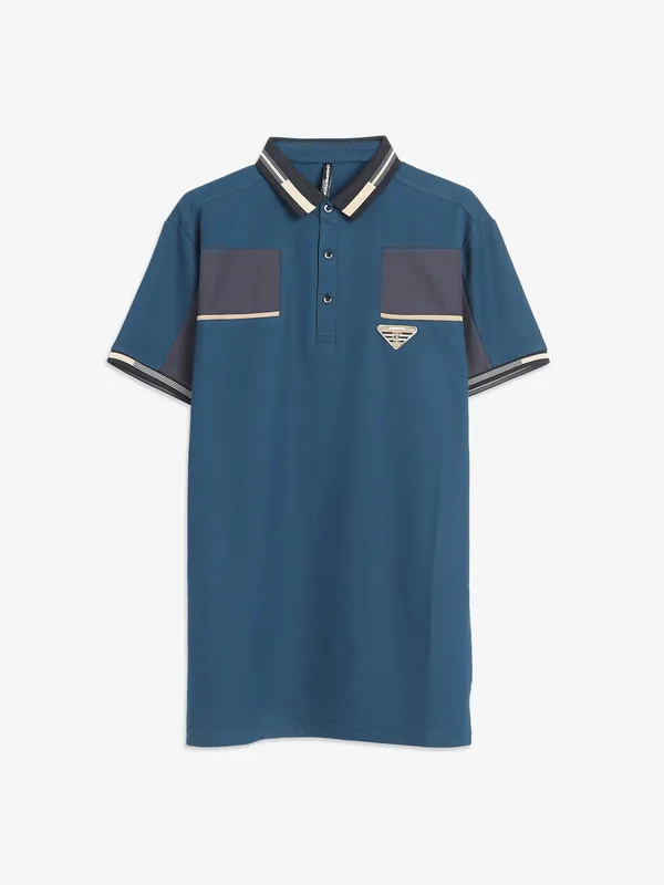 Chopstick cotton blue polo t-shirt