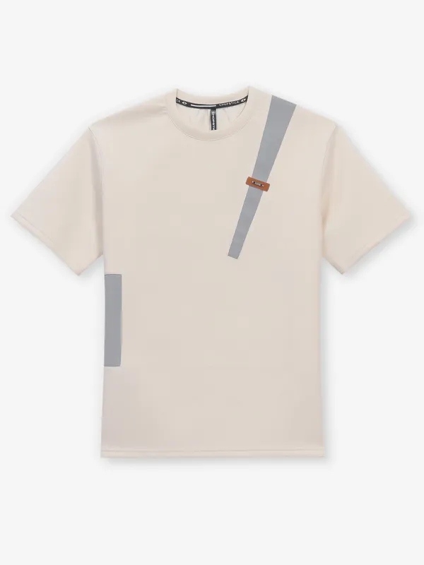 CHOPSTICK cotton casual black slim fit t-shirt
