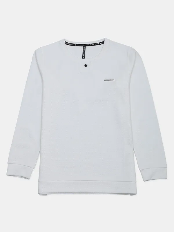 Chopstick cotton white t shirt for men