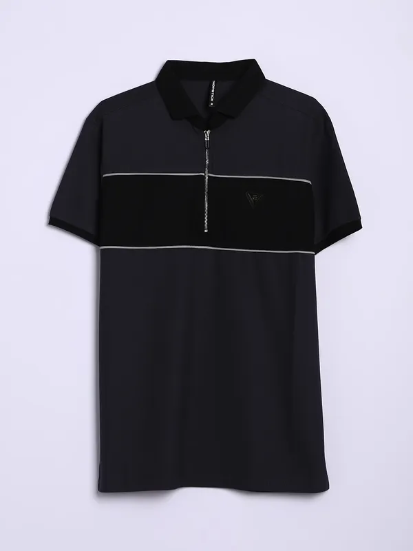 Chopstick dark grey cotton polo t shirt