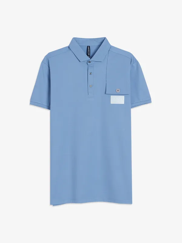 Chopstick light blue plain polo t shirt