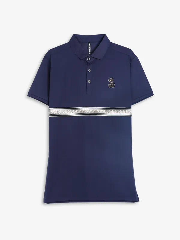 Chopstick navy cotton polo t shirt