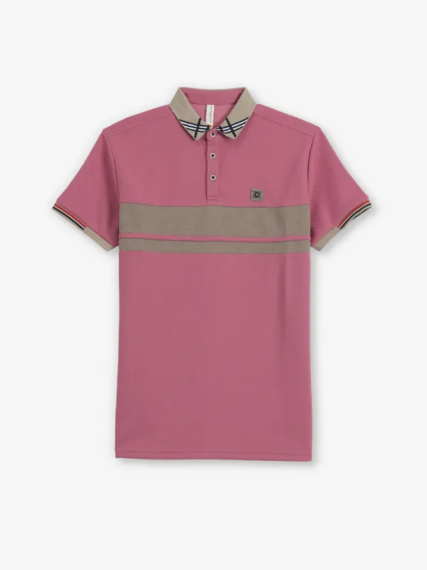 CHOPSTICK pink cotton polo t-shirt