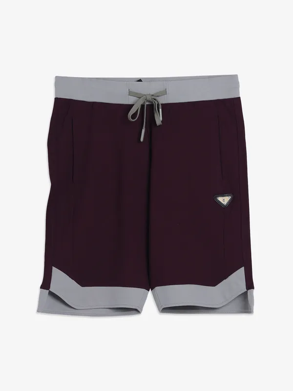 CHOPSTICK purple solid cotton shorts