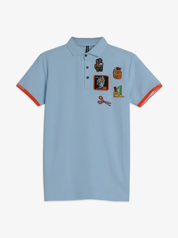 CHOPSTICK sky blue half sleeve t-shirt