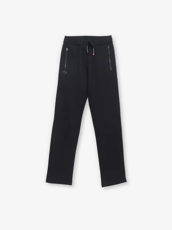 CHOPSTICK solid black track pant in cotton