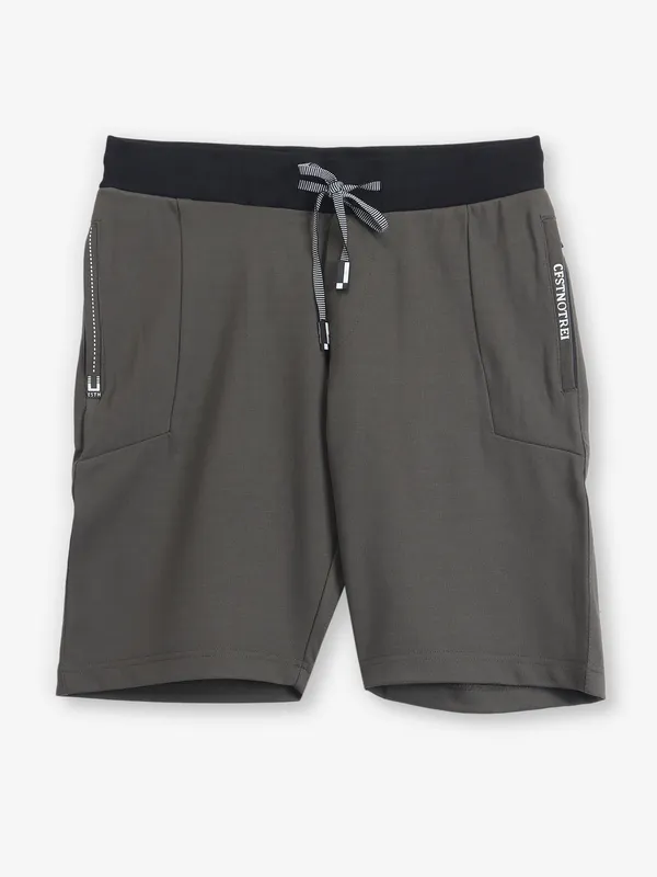 CHOPSTICK solid dark grey cotton shorts