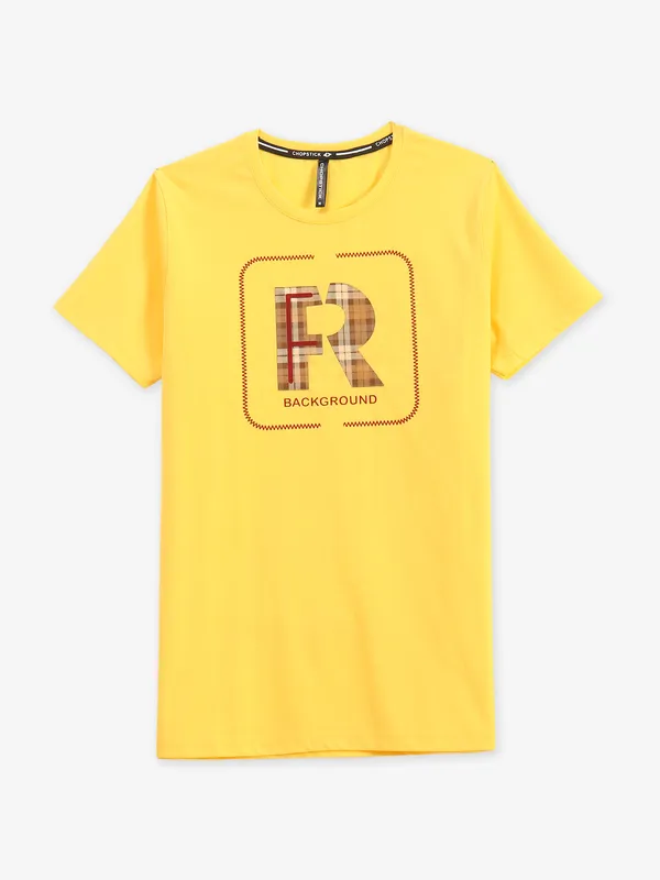 CHOPSTICK yellow cotton t-shirt