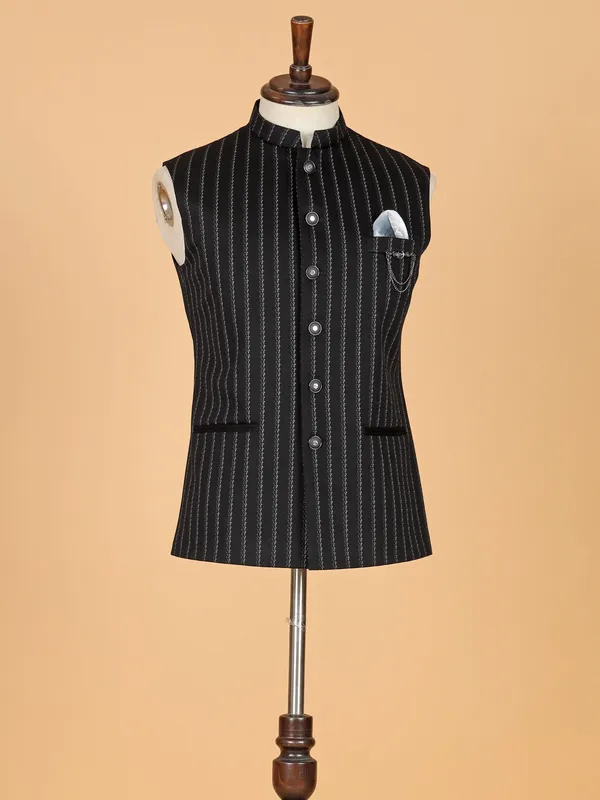 Classic black stripe waistcoat