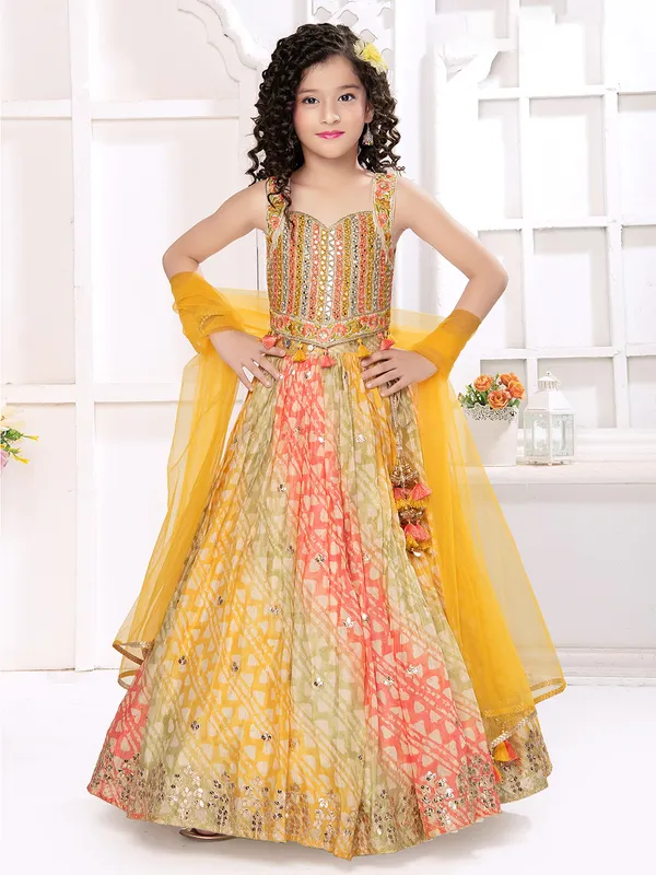 Classic multi color printed lehenga choli