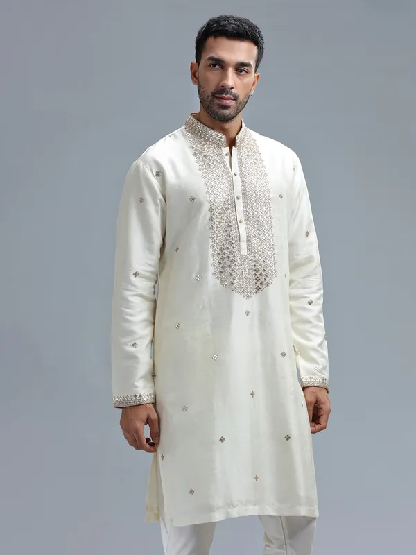 Classic old style silk kurta set for men