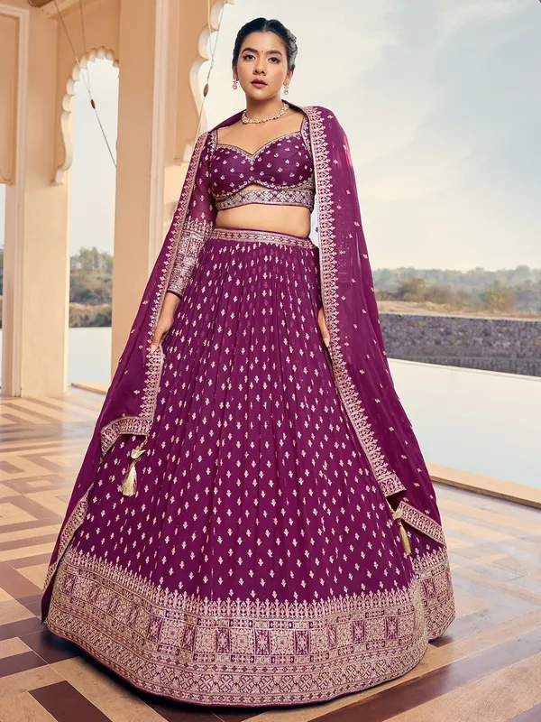 Classic wine georgette lehenga choli