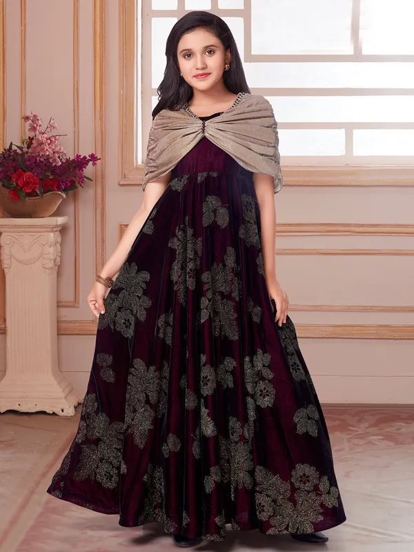 Classic wine silk gown