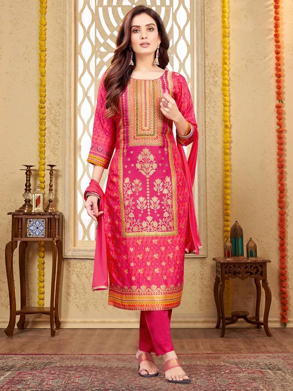 Classy magenta salwar suit with dupatta