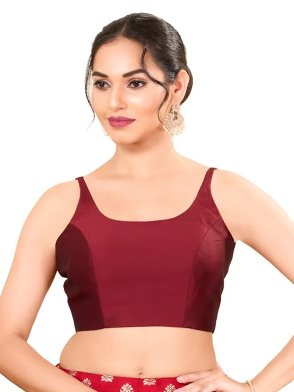 Classy maroon readymade blouse in silk