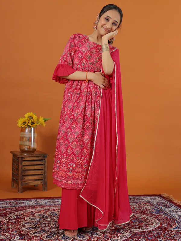 Classy rani color georgette palazzo set