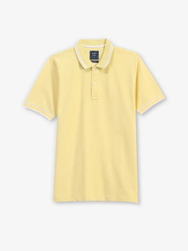 COLORPLUS lemon yellow cotton polo t-shirt