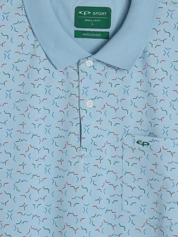 COLORPLUS sky blue printed t-shirt