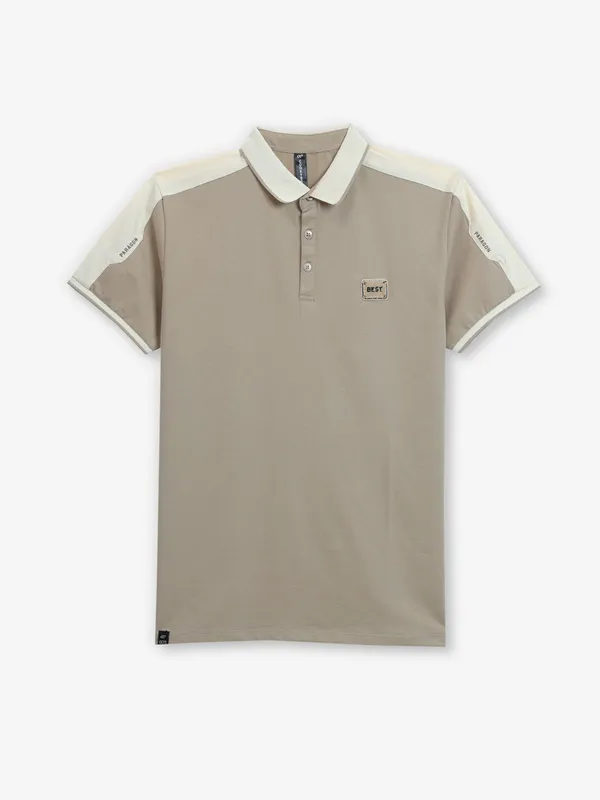 COOKYSS beige casual cotton t-shirt