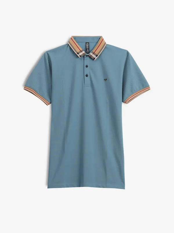 COOKYSS blue plain half sleeve t-shirt