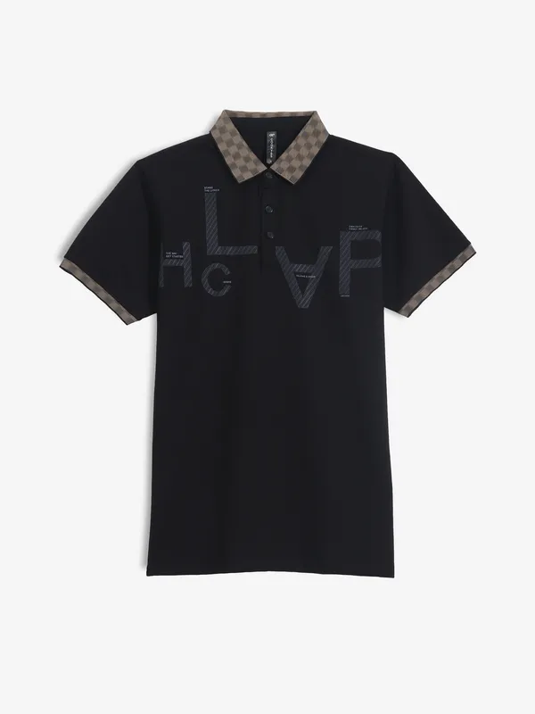 COOKYSS cotton printed black t-shirt