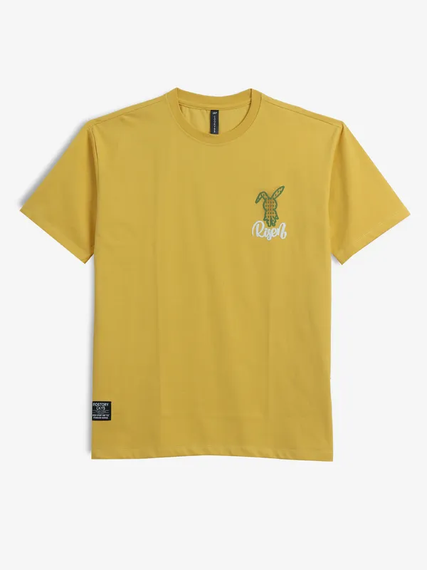 COOKYSS musterd yellow cotton t-shirt