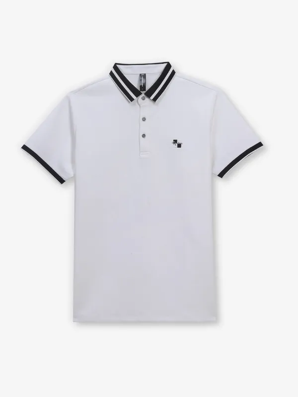 COOKYSS off-white cotton polo t-shirt