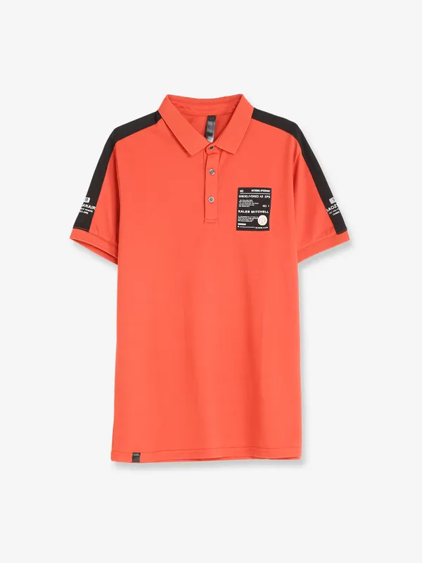 Cookyss orange cotton polo t shirt