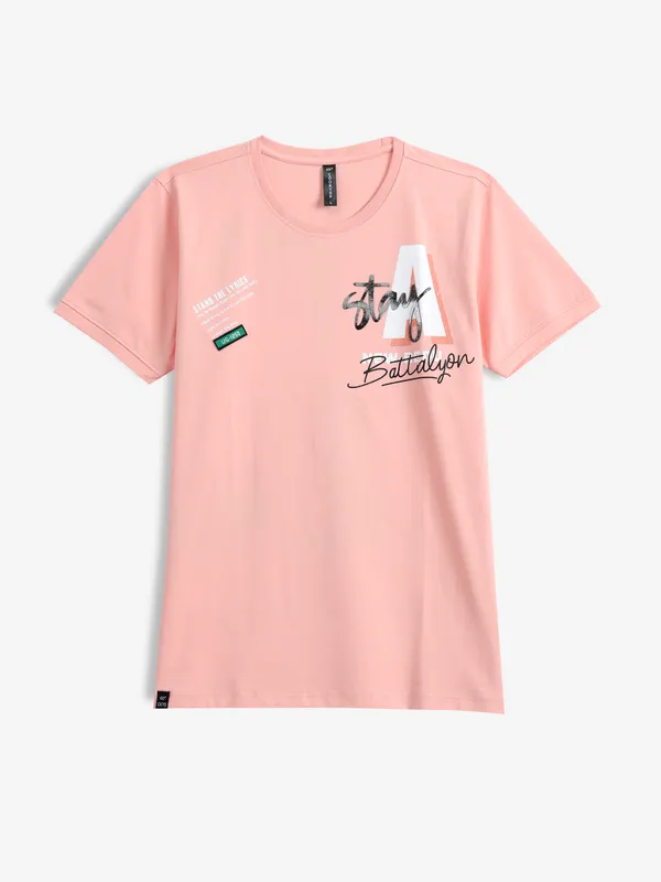 COOKYSS peach printed t-shirt