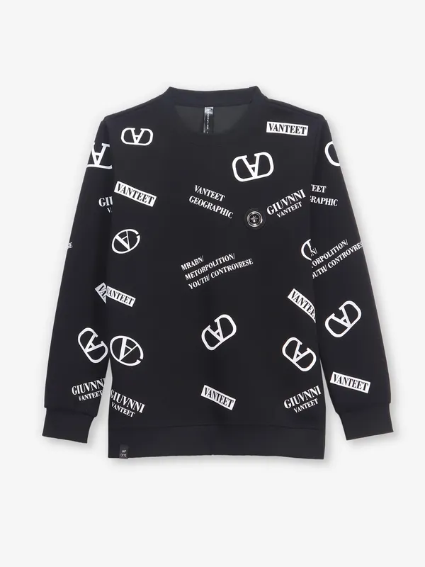 COOKYSS printed black slim fit t-shirt in cotton