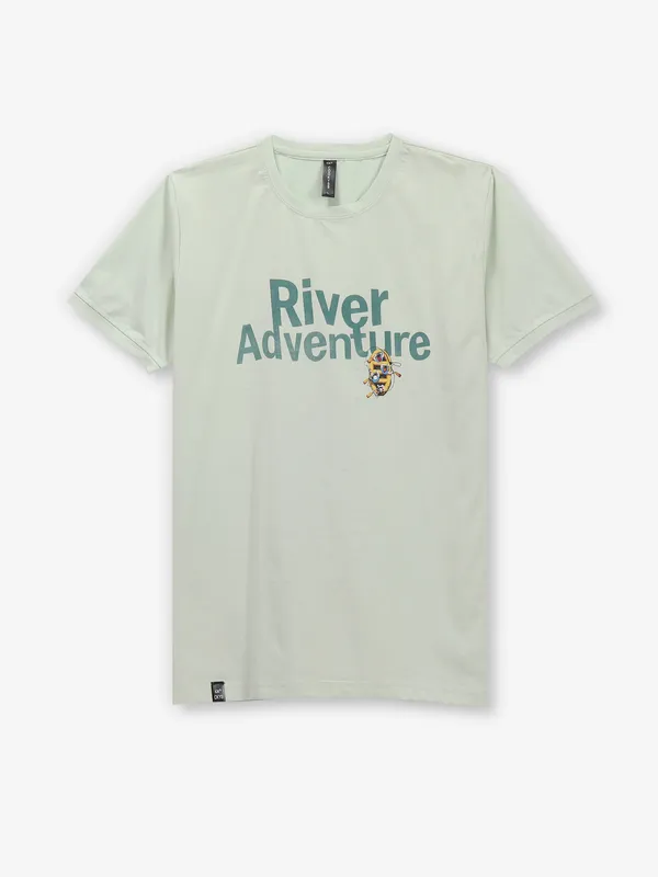 COOKYSS printed pista green cotton t-shirt