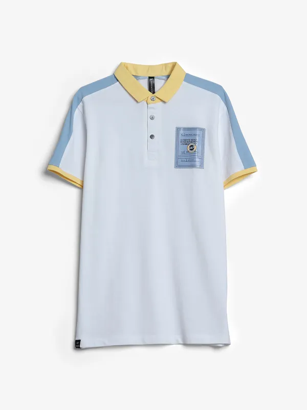 Cookyss slim fit white cotton t shirt