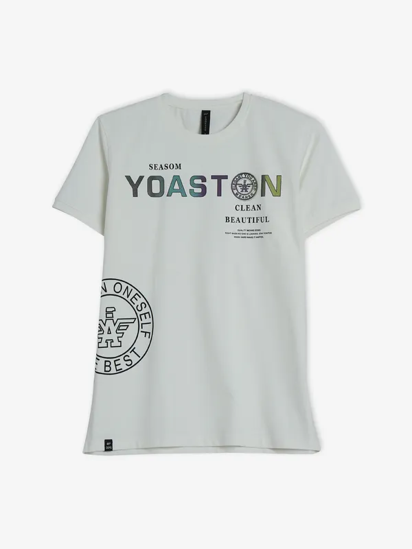 COOKYSS white cotton printed t-shirt