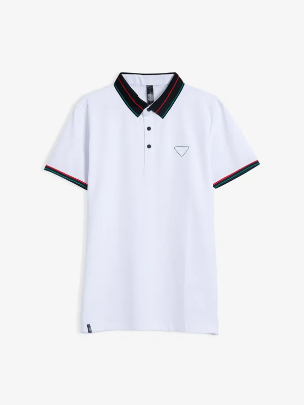 Cookyss white half sleeve t shirt in plain