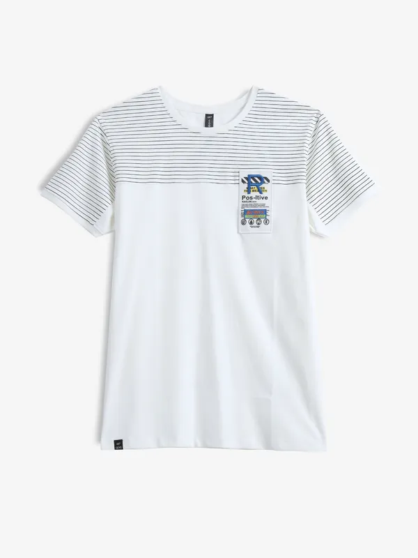 COOKYSS white stripe half sleeve t-shirt