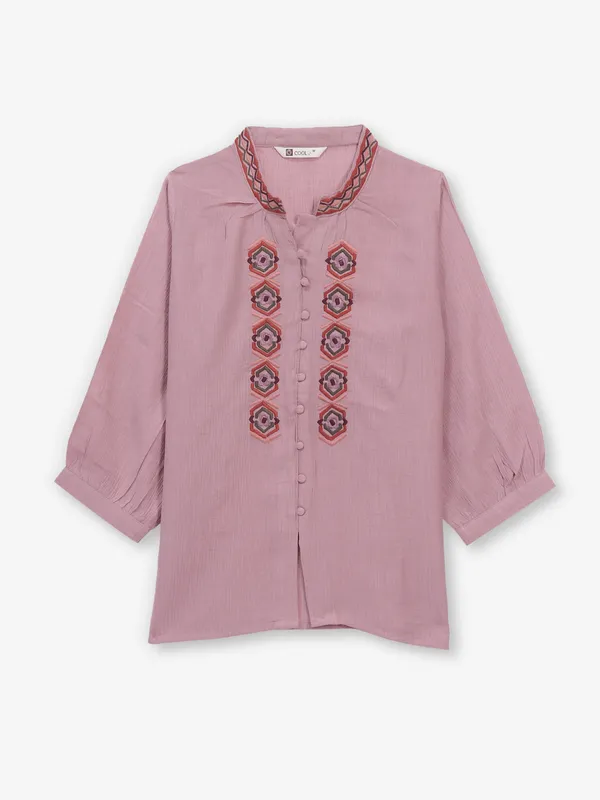 COOL onion pink cotton silk top