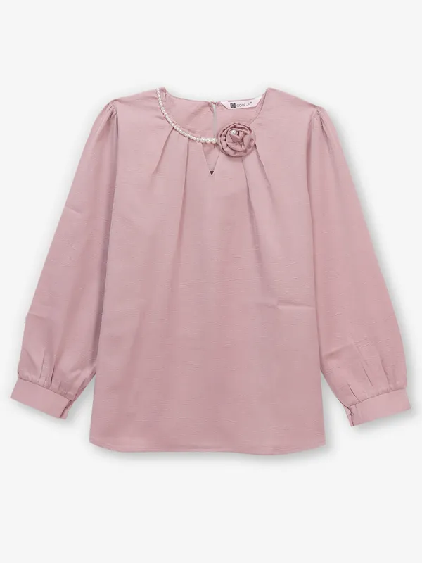 COOL onion pink silk top for women