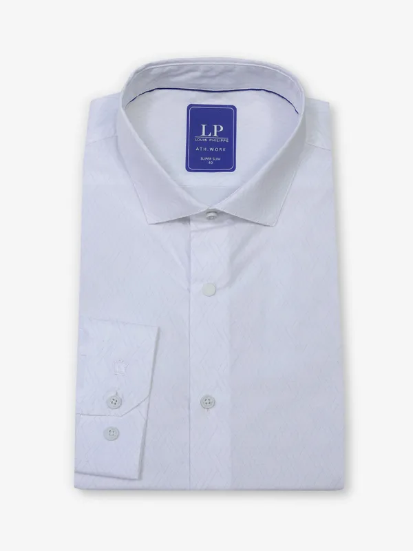 Cool white printed formal wear shirt by LOUIS PHILIPPE