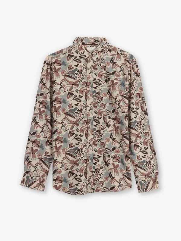 COPPER STONE printed cream shirt