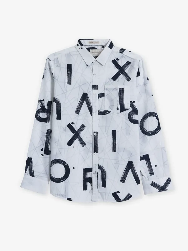 COPPER STONE printed white cotton shirt