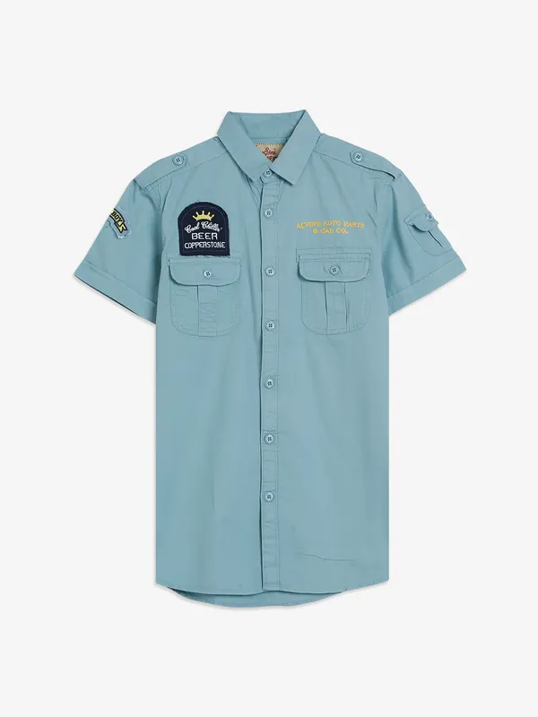 Copperstone light blue cotton shirt