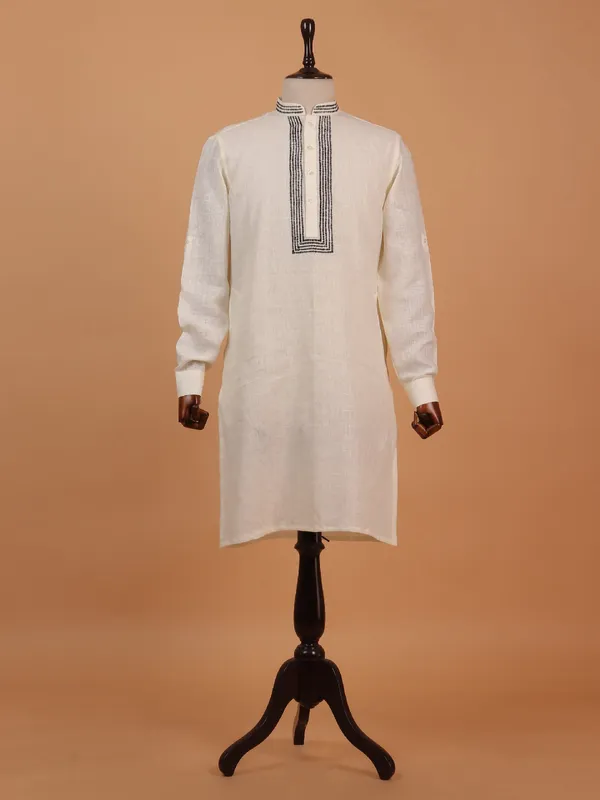 Cotton cream kurta suit for men