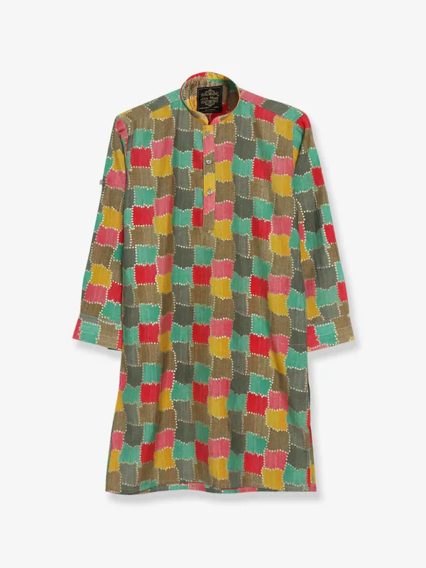 Cotton printed multi color kurta