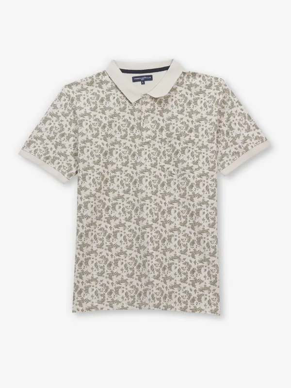 CRIMSONE CLUB cream printed cotton t-shirt