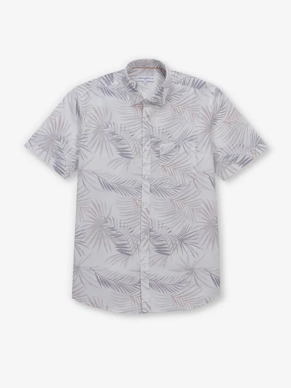 CRIMSONE CLUB grey printed cotton shirt