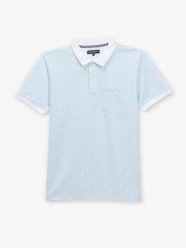 CRIMSONE CLUB white and aqua cotton t-shirt