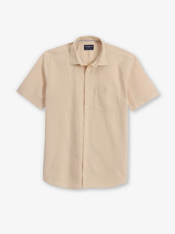 CRIMSOUNE CLUB beige casual cotton shirt