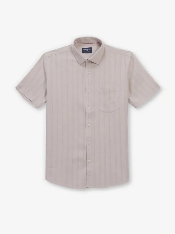 CRIMSOUNE CLUB beige cotton textured shirt