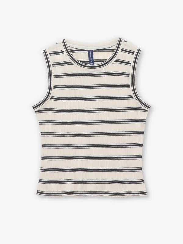 CRIMSOUNE CLUB beige knitted top