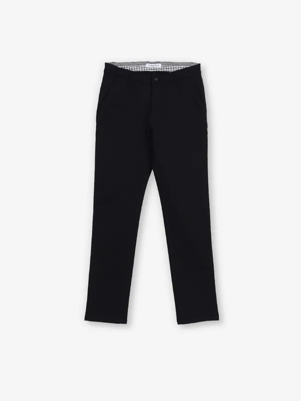 CRIMSOUNE CLUB black cotton urban fit trousers for men